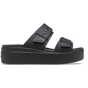 Sandalias Brooklyn Cuña Baja con Hebilla Negro