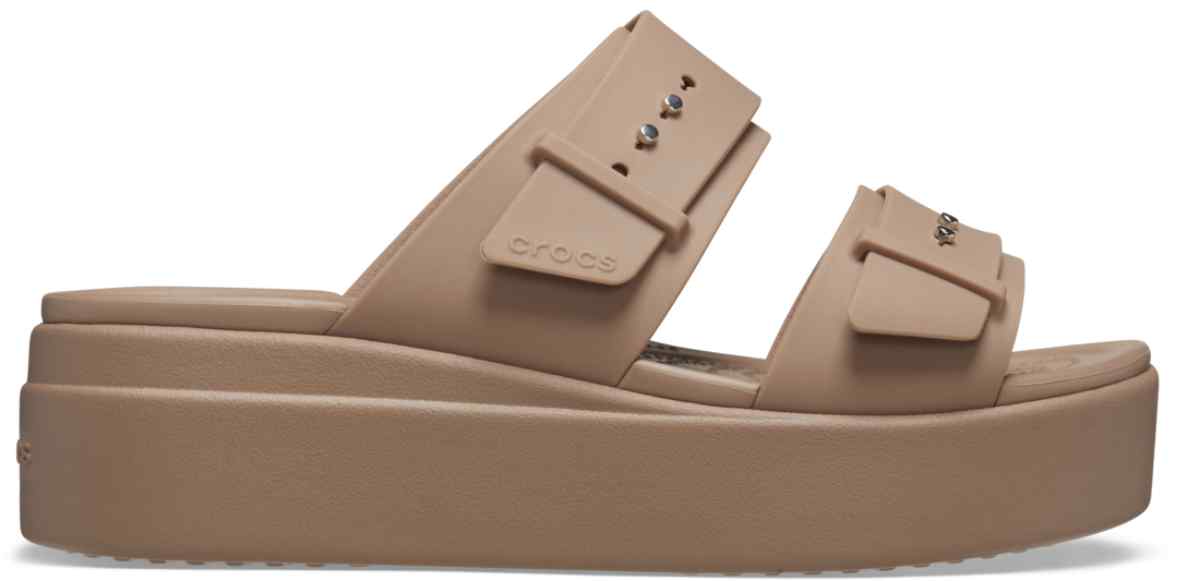 Sandalias Brooklyn Cuña Baja con Hebilla Latte